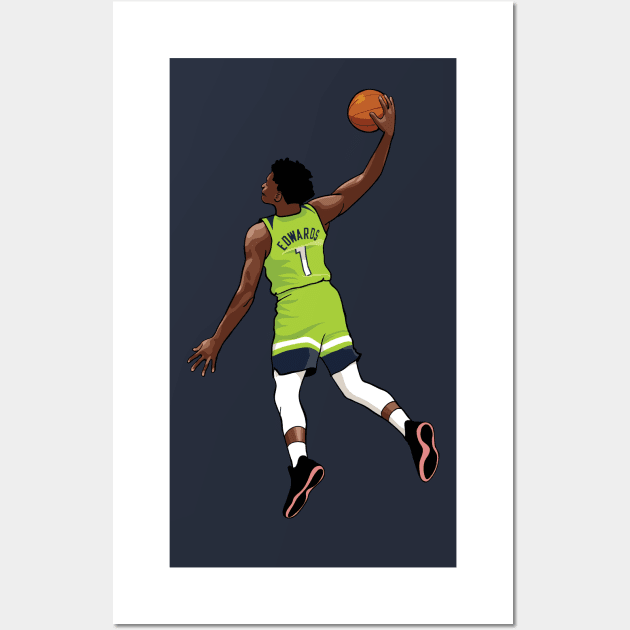 Anthony Edwards Vector Dunk Wall Art by qiangdade